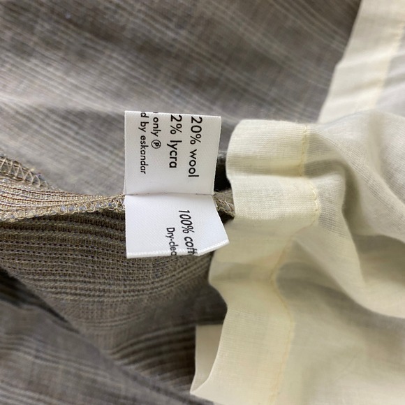 Eskandar Neiman Marcus Jacket Size 2 US 14-16 Linen Silk Wool Brown Striped Open - Picture 7 of 14